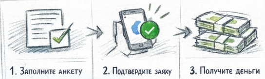 Заполнение заявки, звонок специалиста и получение денег